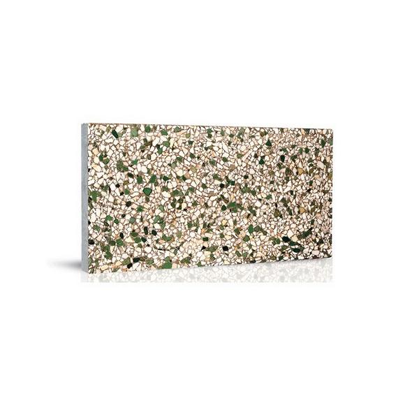 White and green washed concrete