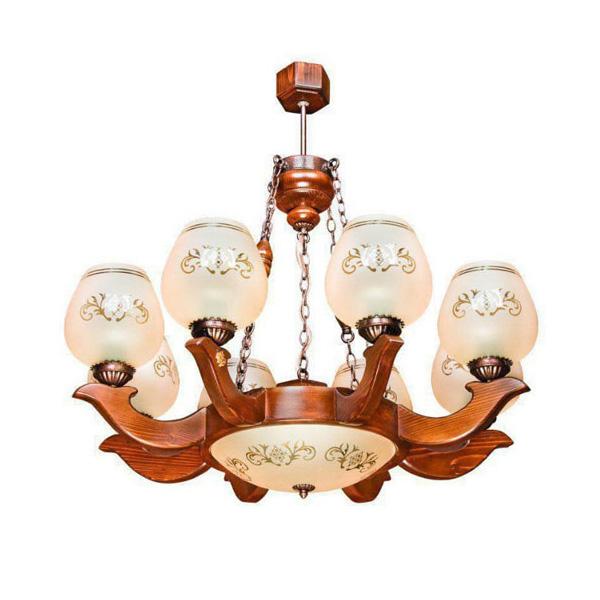 Eight-branch coral wooden chandelier