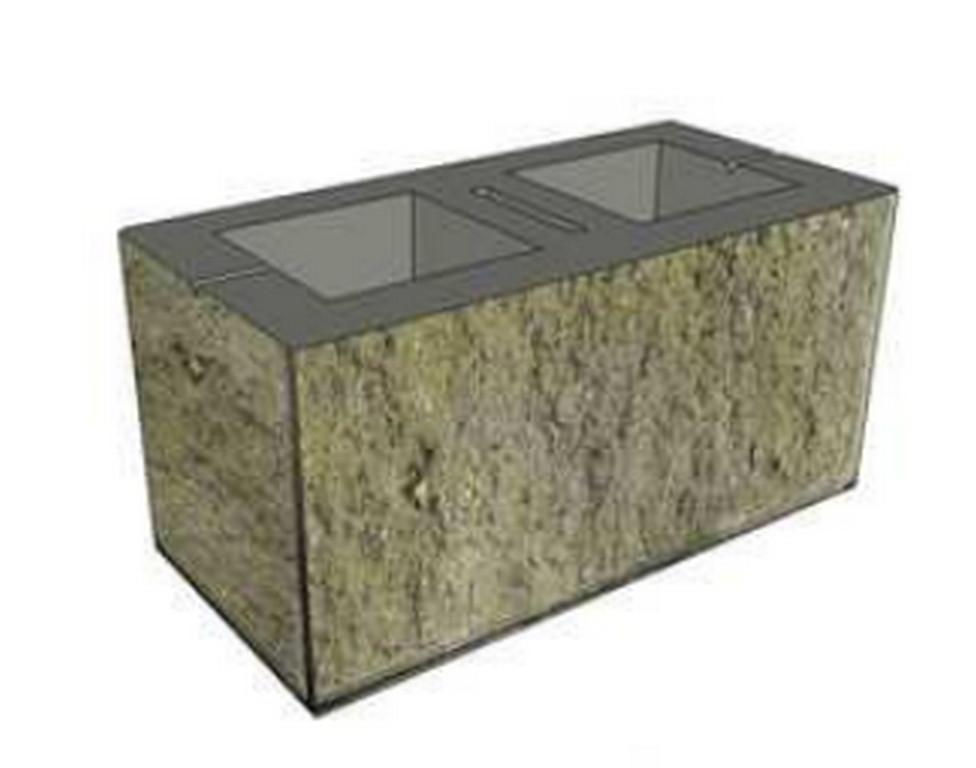 Concrete block with a facing facade Concrete block with a facing facade