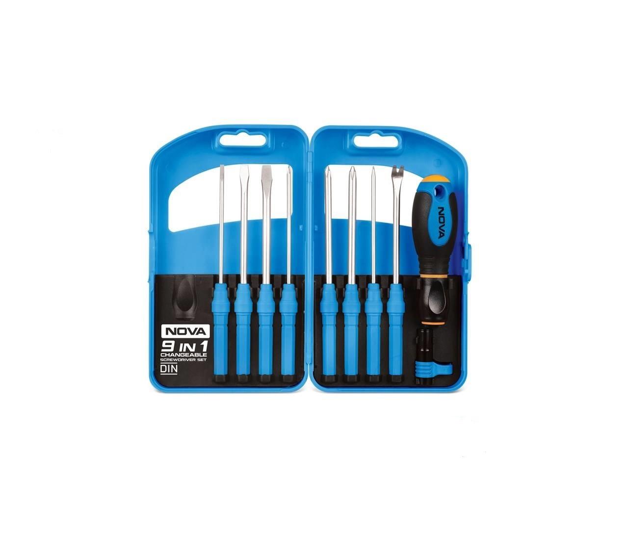 Set of 9 numerical screwdrivers