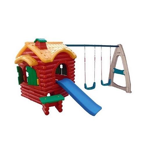 Cottage with swings and slides