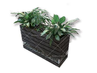 Flowerbox model Plast wood with tray