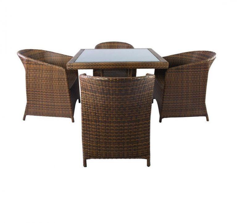 Orchid wicker table and chair set