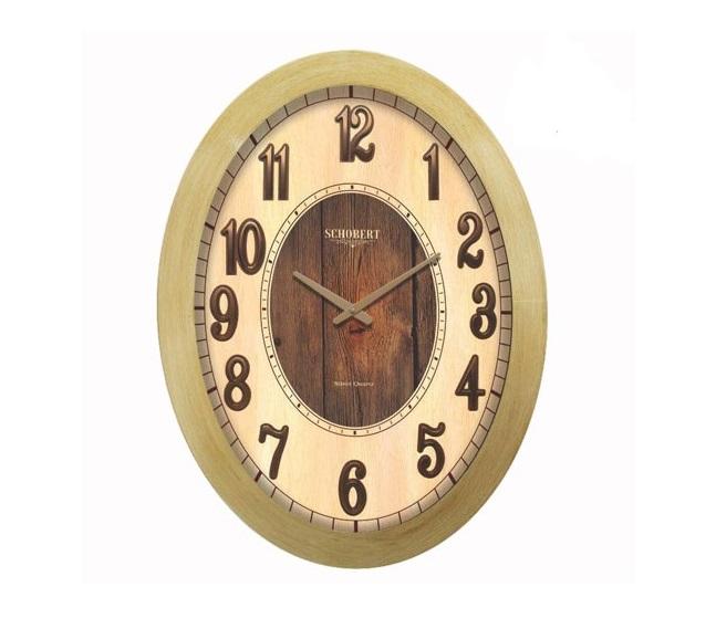 Golden wooden wall clock