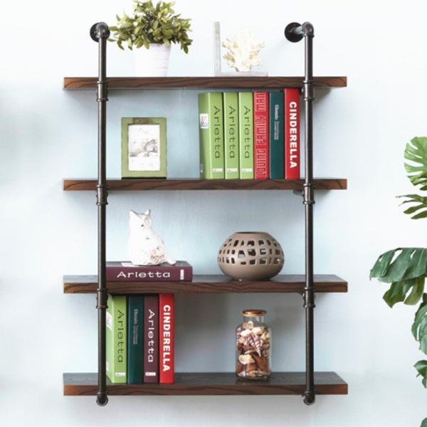 Pipe wall shelf