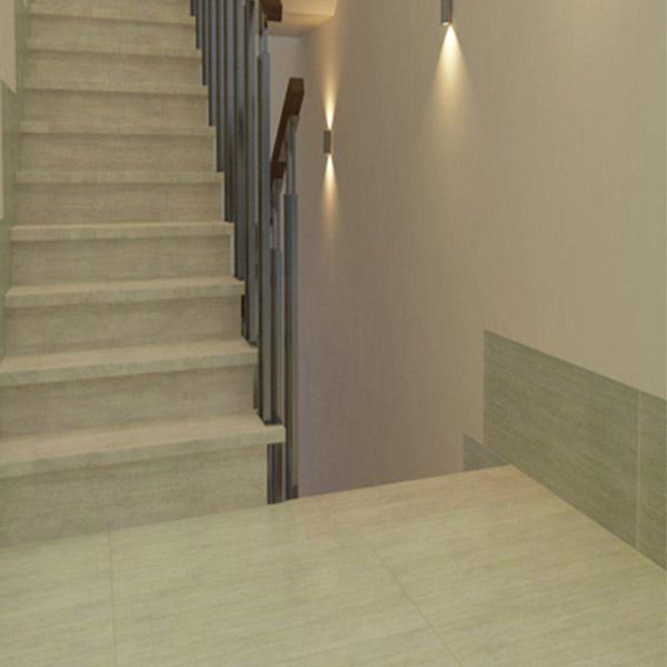 Cream-colored staircase Ceramic