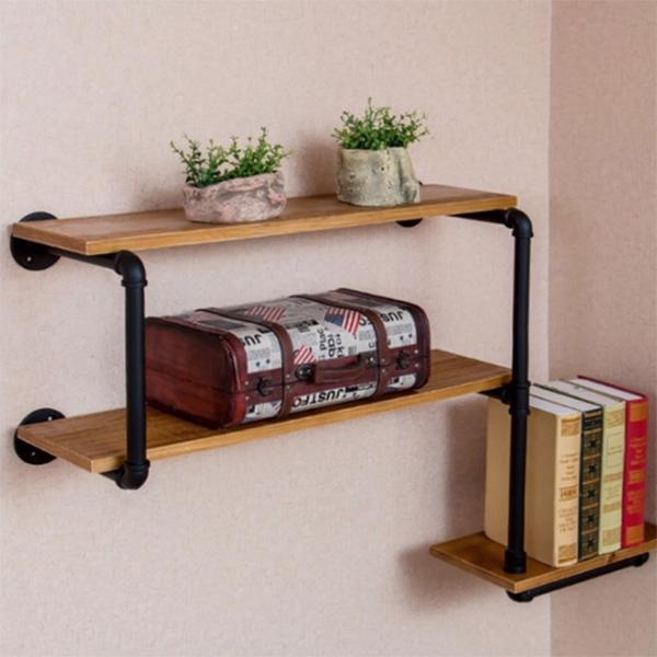 Pipe wall shelf