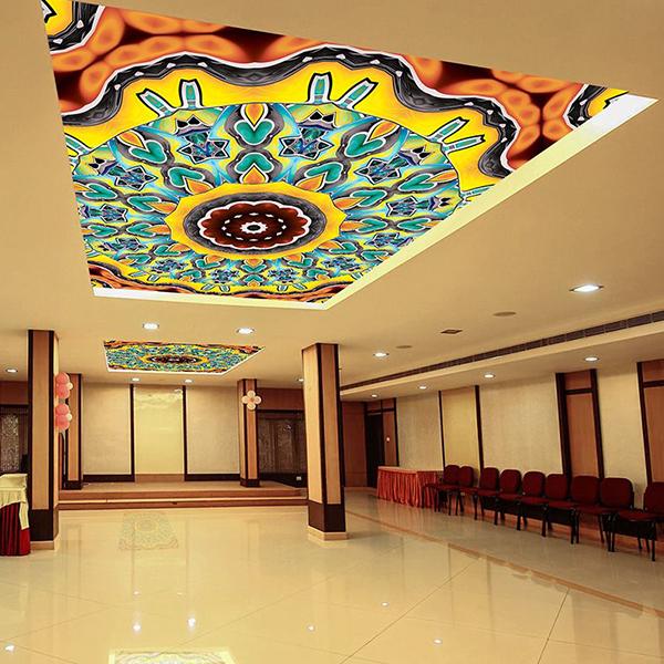 Entrance patterned stretch ceiling