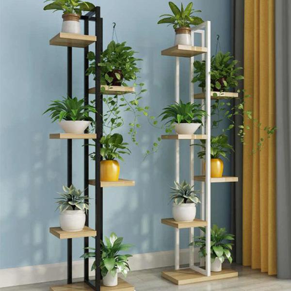 Floored metal plant stand