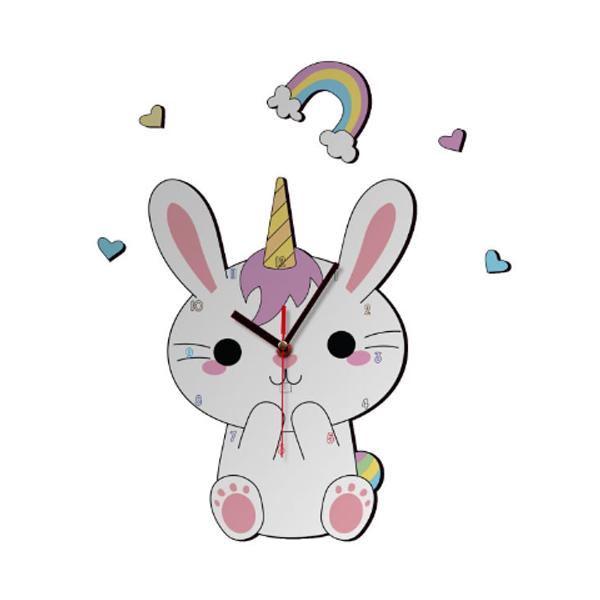 Rabbit baby wall clock