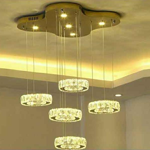 Five-circle crystal chandelier