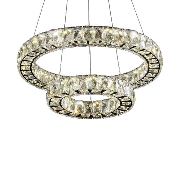 Two-ring crystal chandelier