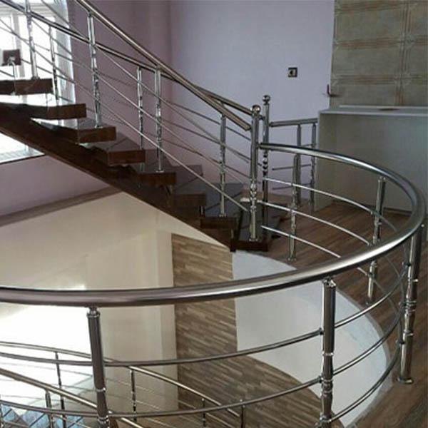 Curved steel railings