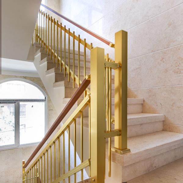 Golden steel railings