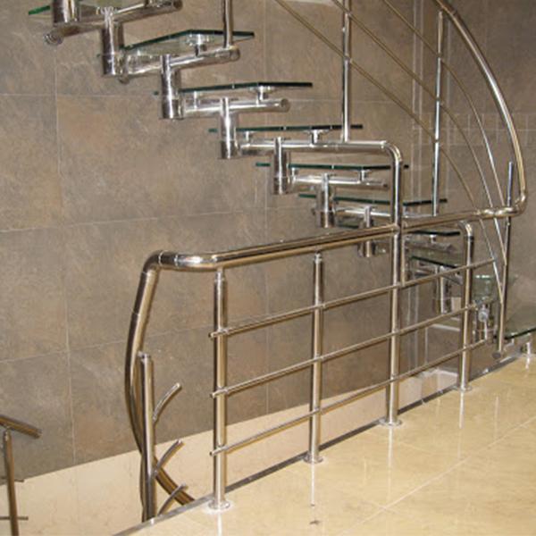 Curved steel railings