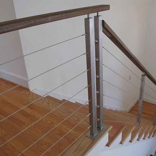 Cable railings with wooden gloves