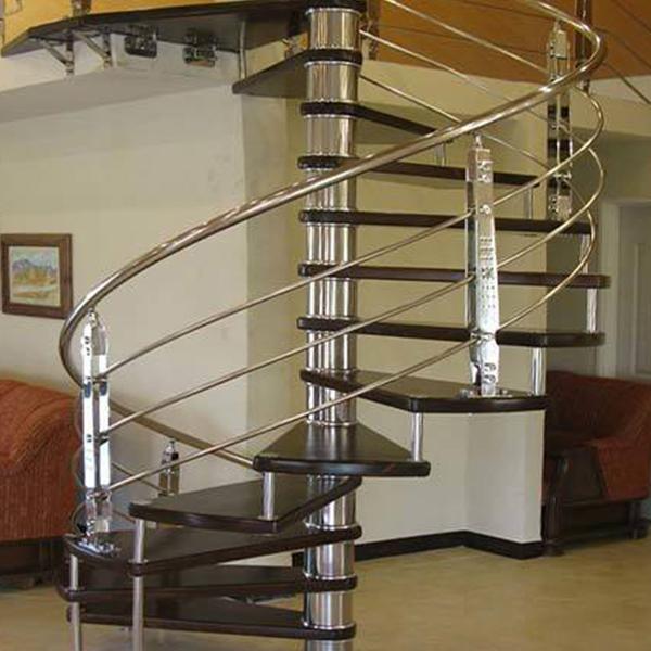 Prefabricated steel stairs with wooden floors