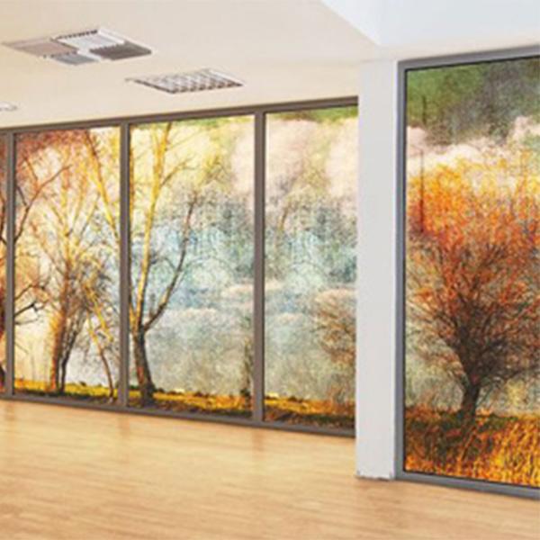 Printed glass autumn design