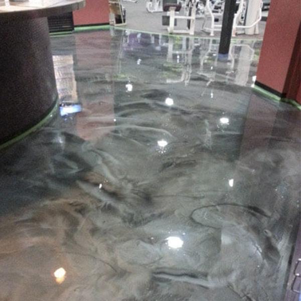 Patterned epoxy flooring