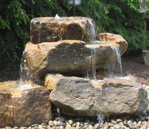 Garden and rock fountain