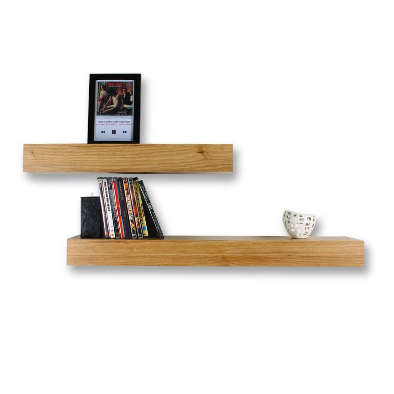 Two piece wood wall shelf