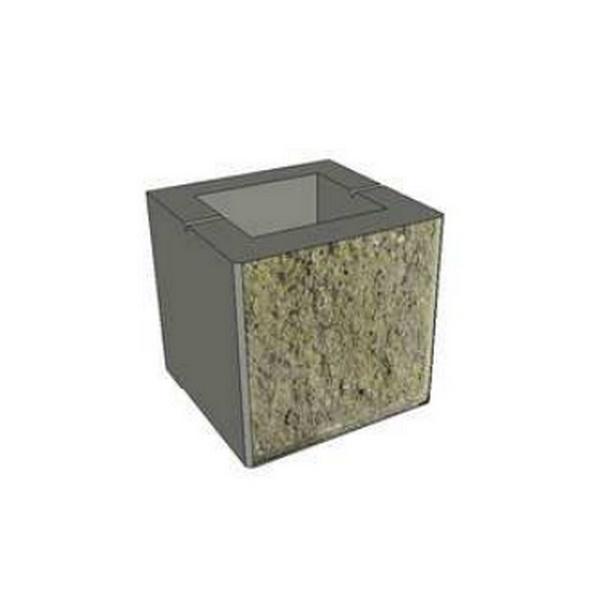 Half concrete block with one facade Half concrete block with one facade